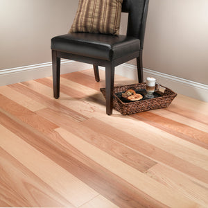 Hickory Natural 3/8 in. T x 5 3/8 in. W X Random Length Click Lock Engineered Hardwood Flooring (22 sq. ft. / case)