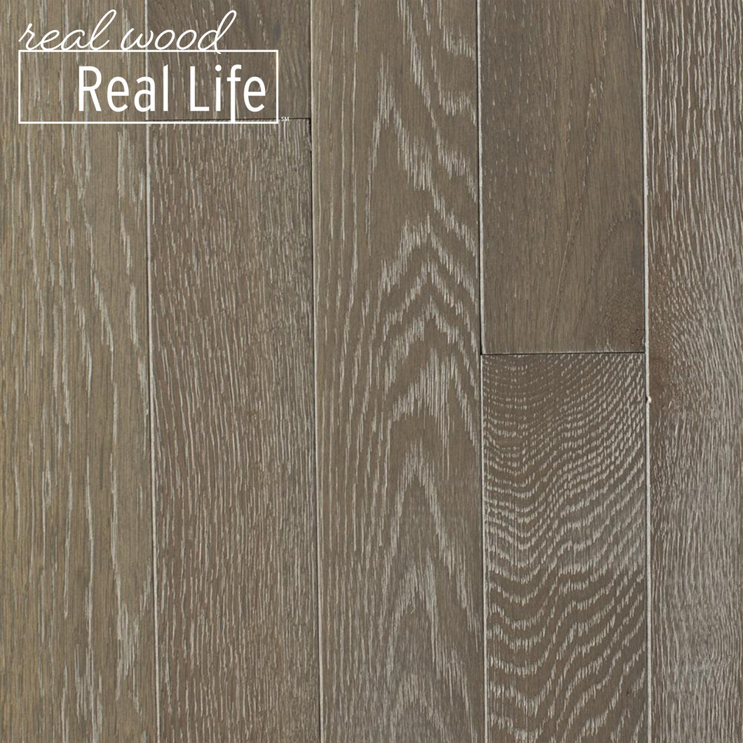 Oak Driftwood Brushed 3/4 in. Thick x 3 in. Wide x Varying Length Solid Hardwood Flooring (24 sq. ft. / case)