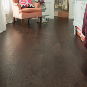 Lightly Brushed Oak Espresso 3/8 in. T x 5 in. W x Random Lengths Engineered Hardwood Flooring (24.5 sq. ft. / case)